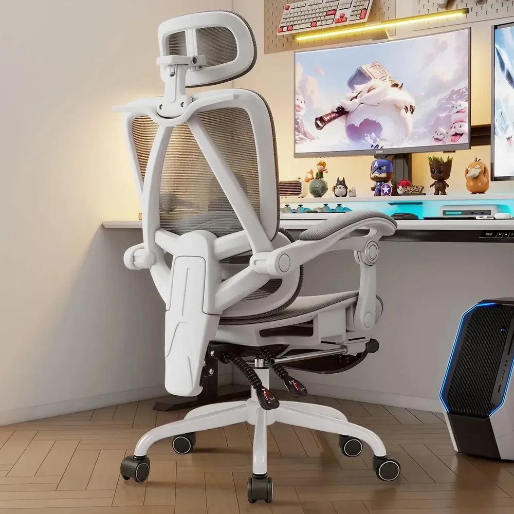 Cadeira De Escritório Ergonômica Premium Python Fly Cor Cinza Material Do Estofamento Malha Elástica