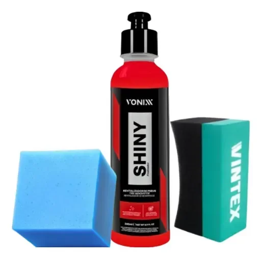 Kit Pneu Borracha Shiny Vonixx 240ml Aplicador Cor Vermelho
