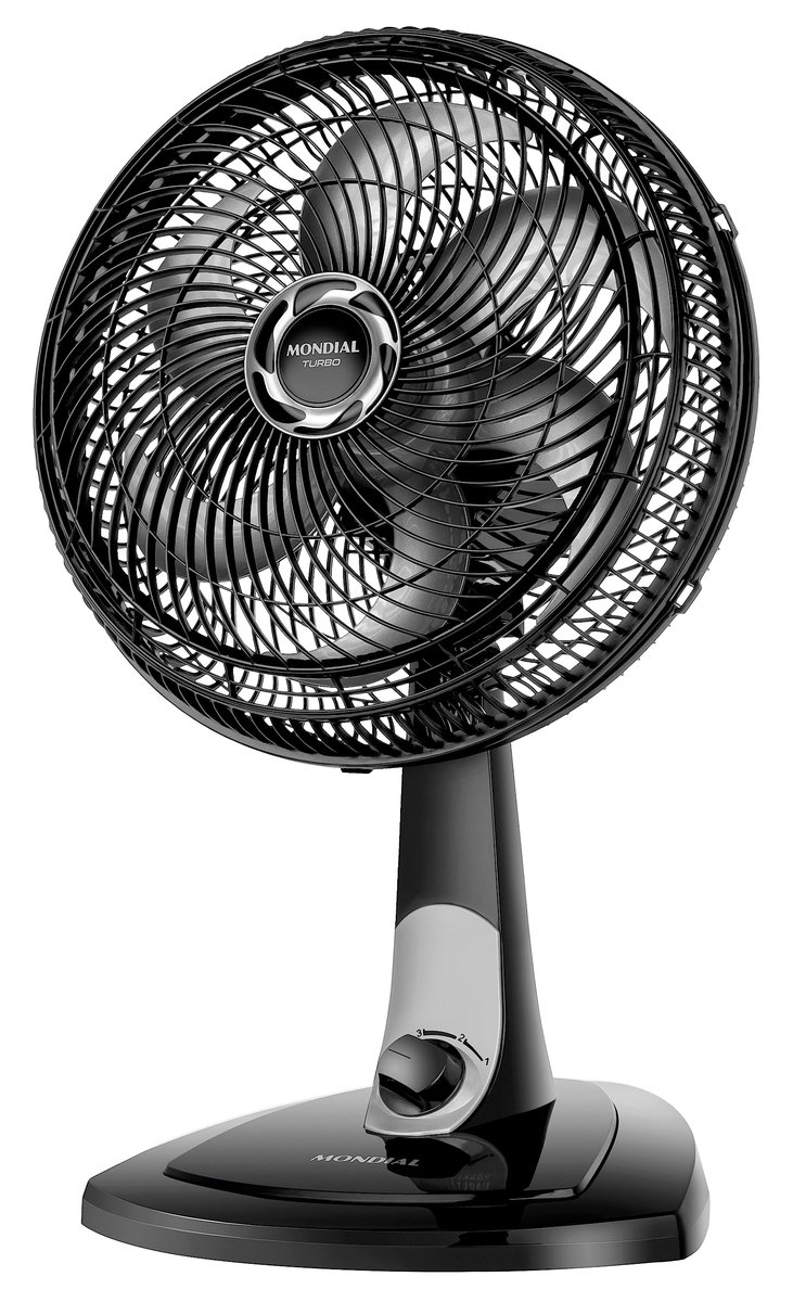 MONDIAL Ventilador de Mesa 30cm Turbo, Preto/Prata, 60W, 110V - VT-30-NB