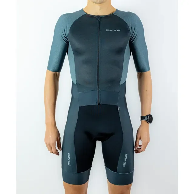 Macaquinho Triathlon Masculino Evoe Dark Uv50 Preto E Cinza