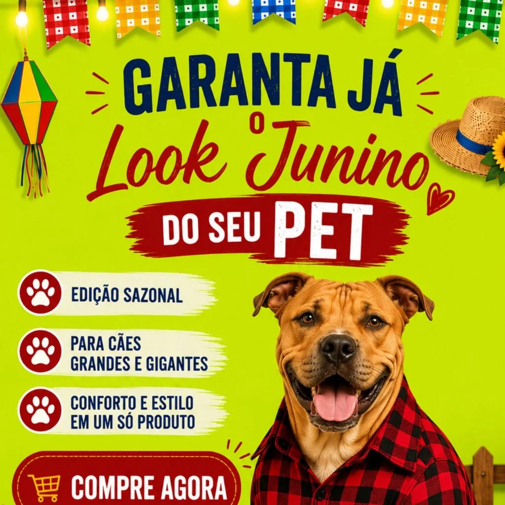 Roupa de Festa JUNINA JULINA para Cachorro Grande INVERNO Camisa e Vestido Golden Rottweiler Pitbull