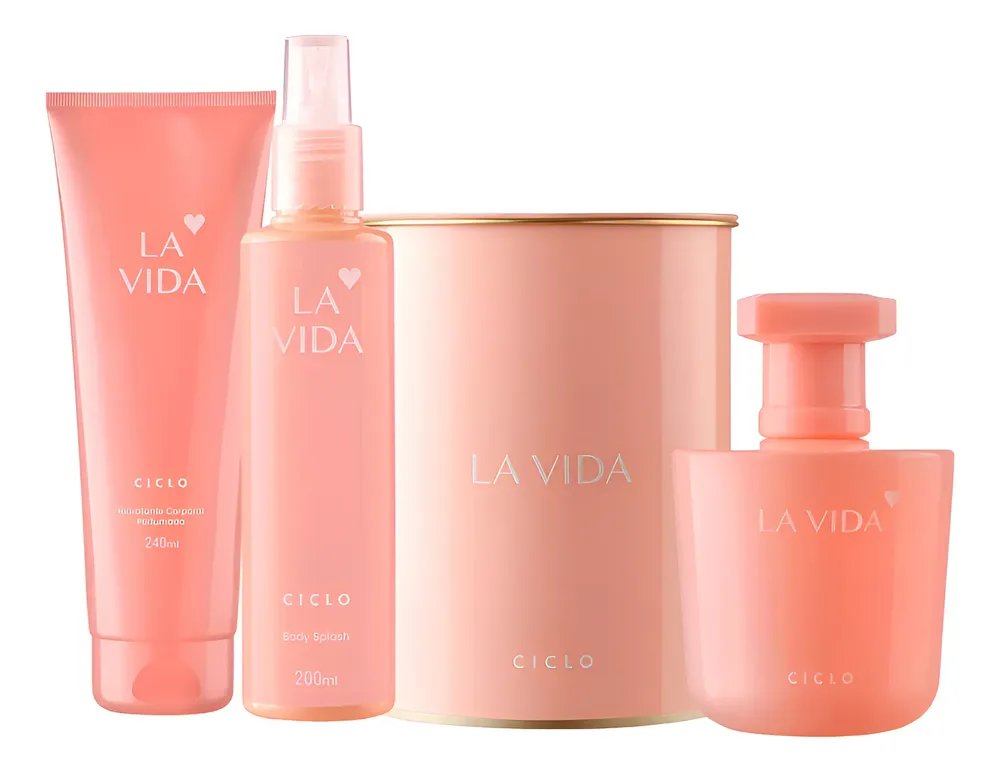Kit Completo La Vida Ciclo: Perfume + Hidratante + Body Splash