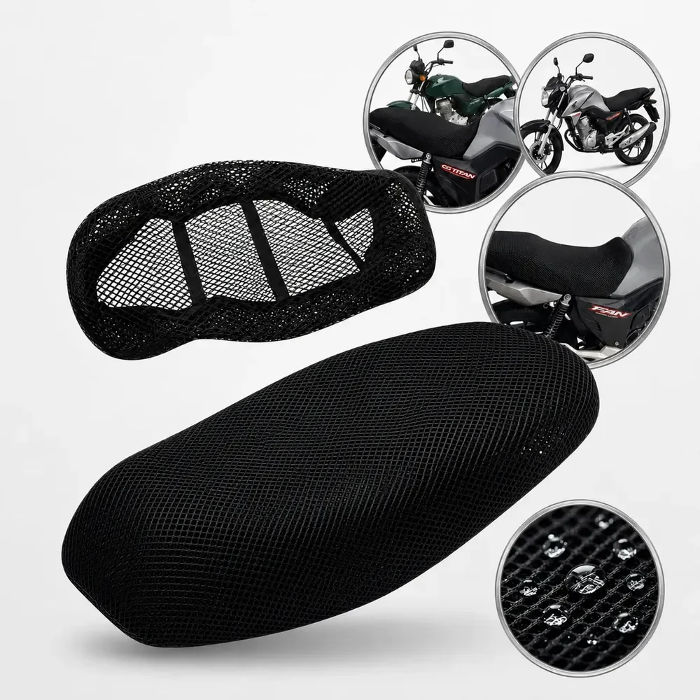 Capa Banco De Moto Térmica Impermeável Titan Cg 125 150 160 Preto