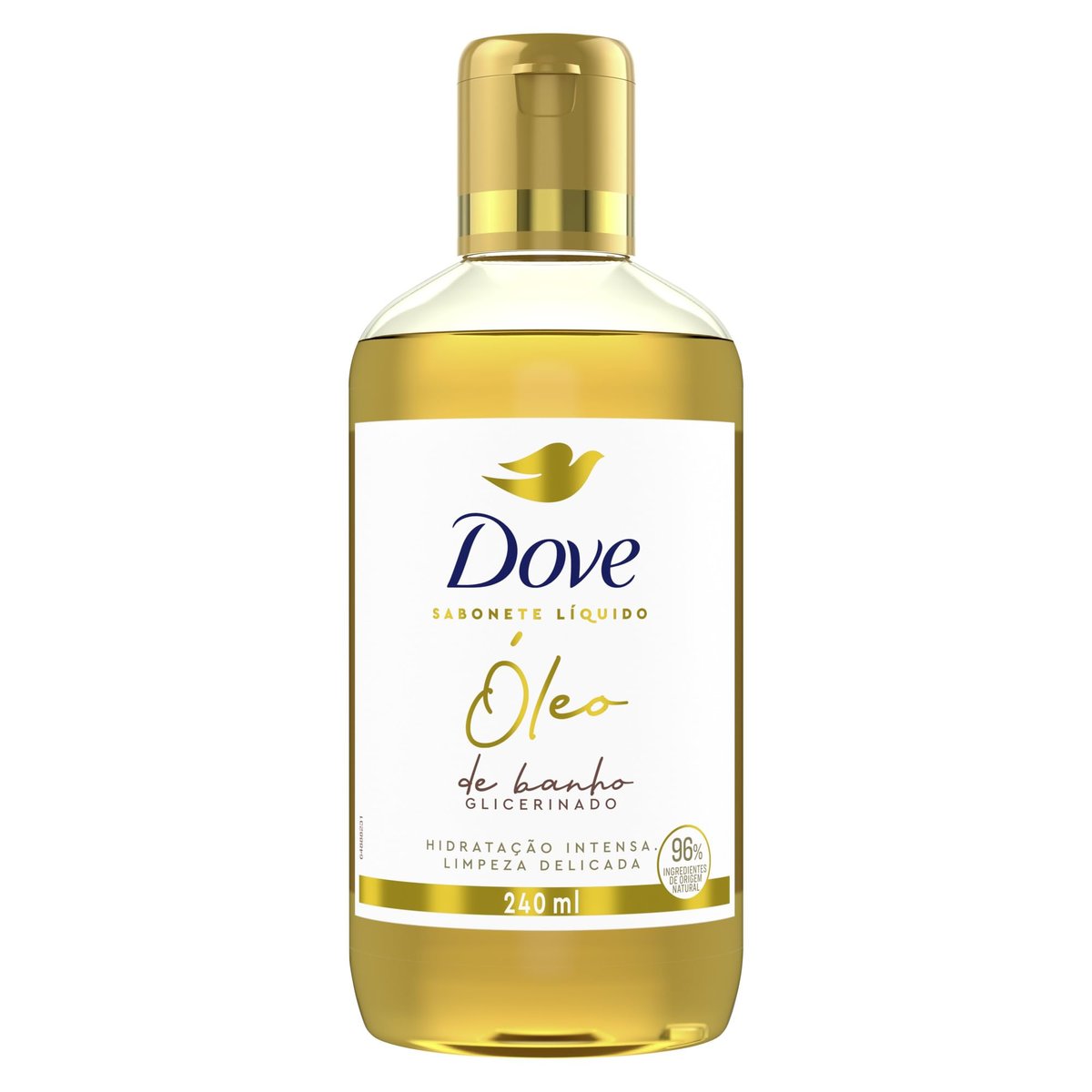 Dove Óleo de Banho Hidratação Intensa e Limpeza Delicada, Glicerinado com 96% Ingredientes de Origem Natural 240 ml