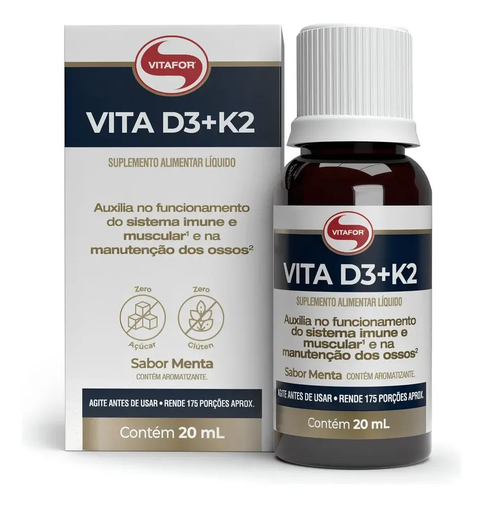 Vita D3 + K2 Sabor Menta 20ml Vitafor