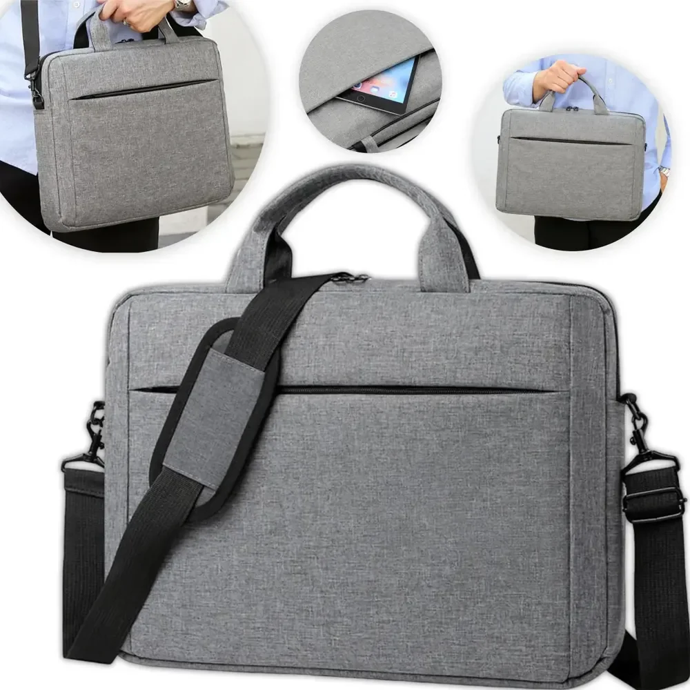 Capa Notebook 14 15 15.6 16 17 Polegadas Maleta Case Resistente Pasta Bolsa Alça Organizadora Cinza Notnull