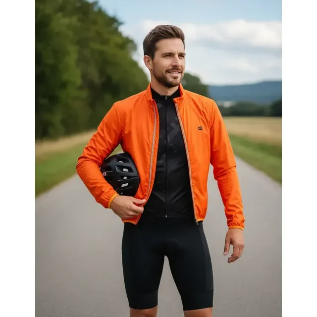 Jaqueta De Ciclismo Corta Vento Marcio May Pro New Laranja