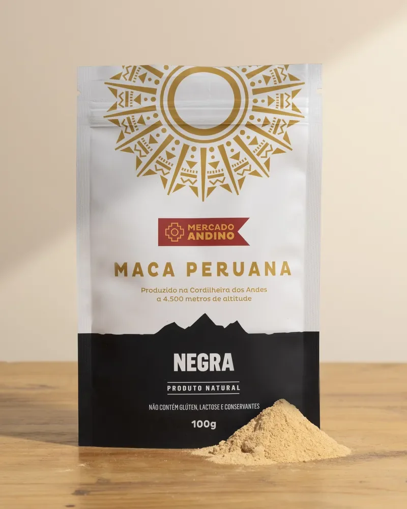 Maca Peruana Negra Pó 100g - Mercado Andino Maca Peruana Negra
