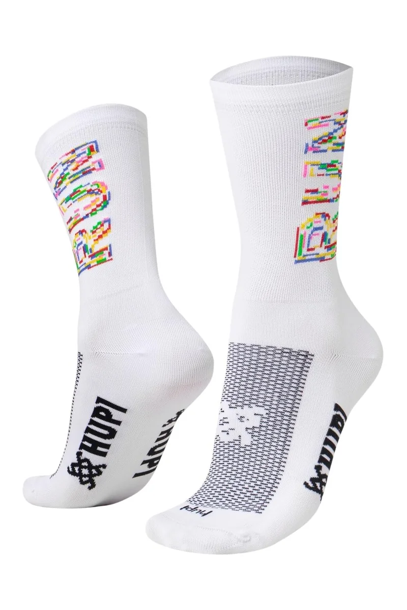 Meia Esportiva para Corrida Hupi Run Colors Branca 1 Par, Cor: Branco, Tamanho: LT para pés menores 34-38