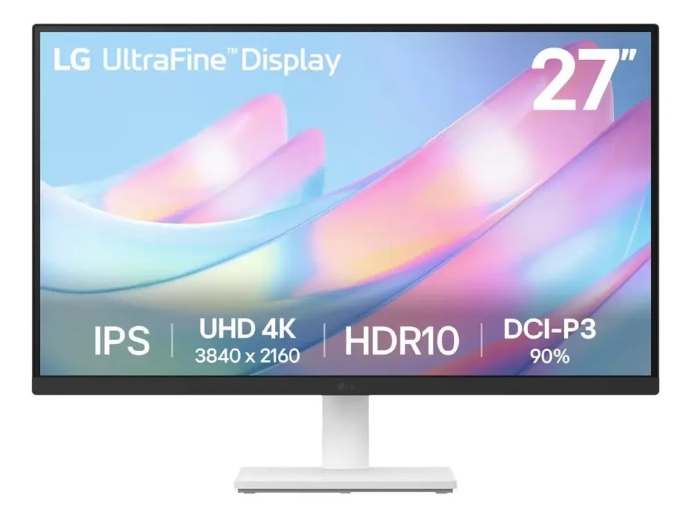 Monitor LG UltraFine - Tela IPS UHD 4K 27", HDR10, DCI-P3 90% , Dynamic Action Sync, Branco– 27US500