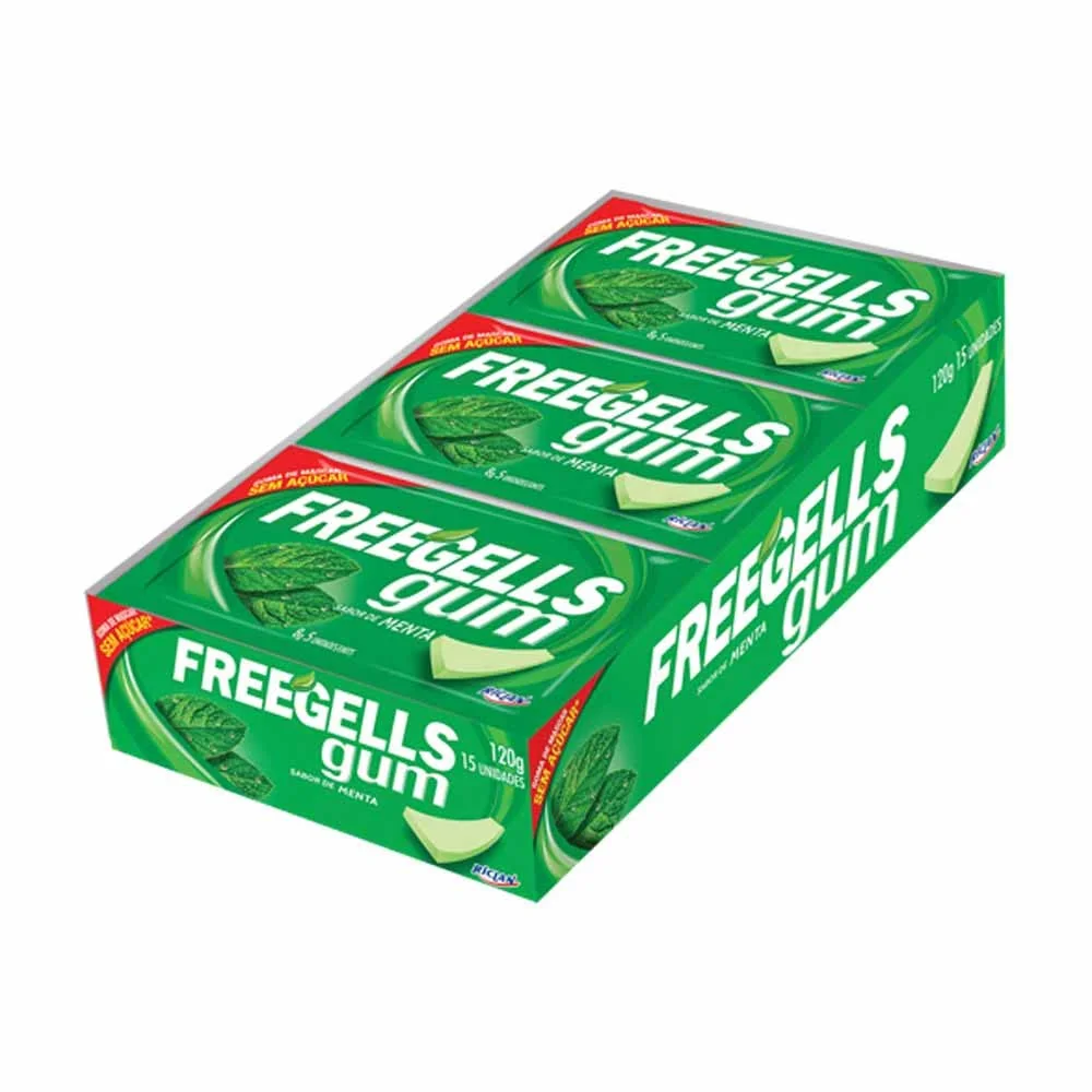 Chiclete Gum Menta 8g c/15 - Freegells