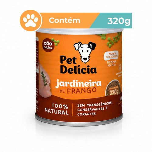 Ração Úmida Pet Delícia Jardineira Frango Cães 320g
