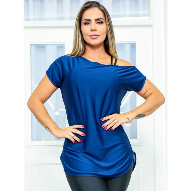 Blusa Fitmoda Feminina Em Dry Fit Alongada Moda Fitness