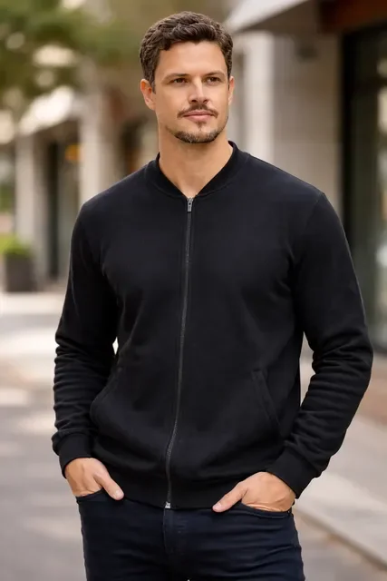Blusa De Moletom Com Ziper Canguru Flanelado Inverno P Ao G1