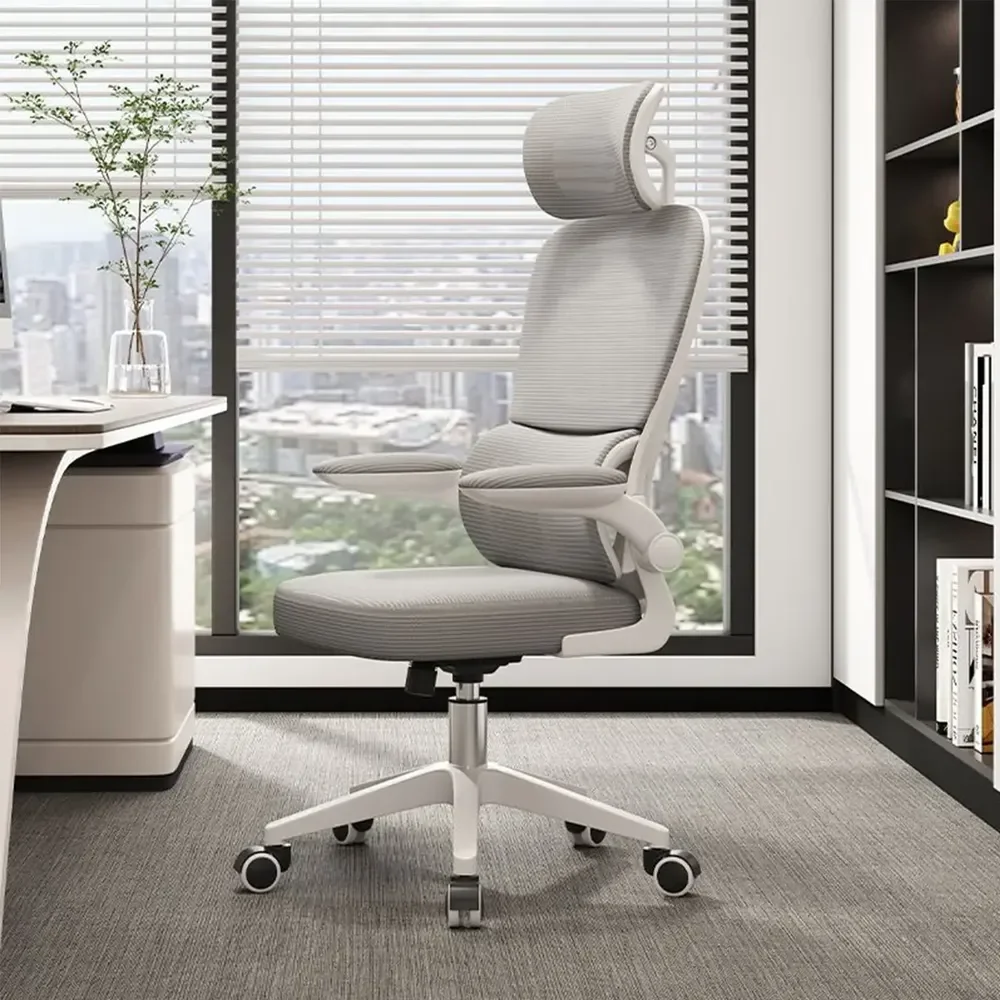 Cadeira Escritório Ergonômica Python Fly Cor Cinza Com Supor Cinza Malha