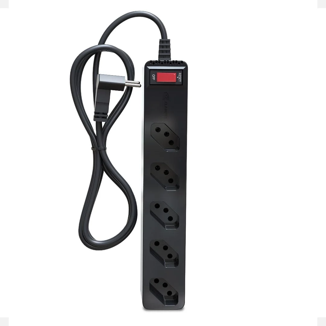 Filtro de Linha iCLAMPER Energia 5 com Proteção contra Surtos Elétricos(DPS) 5 Tomadas, 3 Pinos, 10 Amperes para PC, Notebook, Roteador, Monitor, Impressora, PS5, Alexa e etc, Bivolt, Cabo de 1m Preto