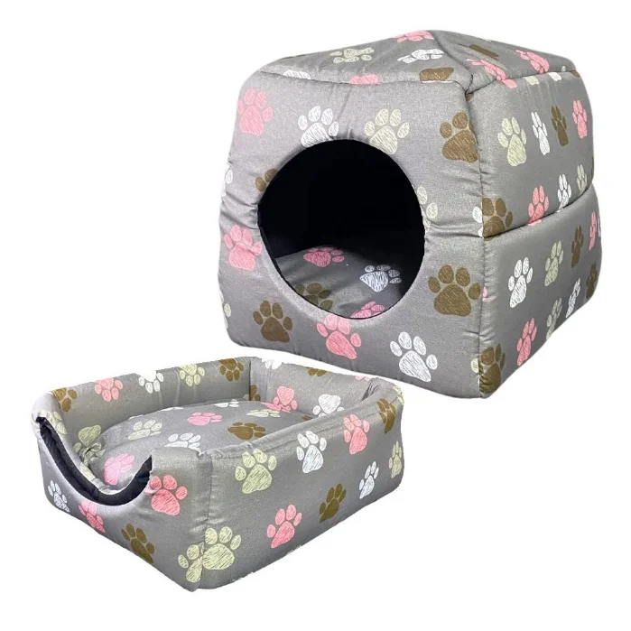 Cama Pet G CAMINHA TOCA IGLU Para Cães e Gatos 2EM1 TAMANHO G