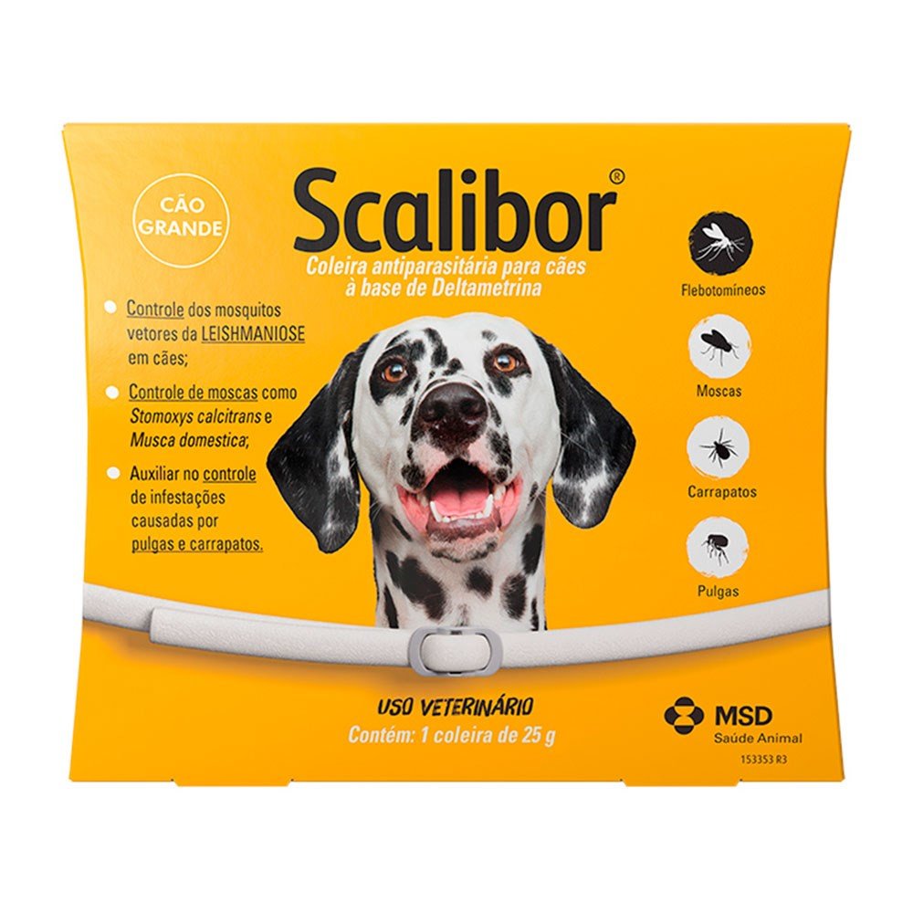 Coleira Antiparasitária MSD Scalibor para Cães 65cm
