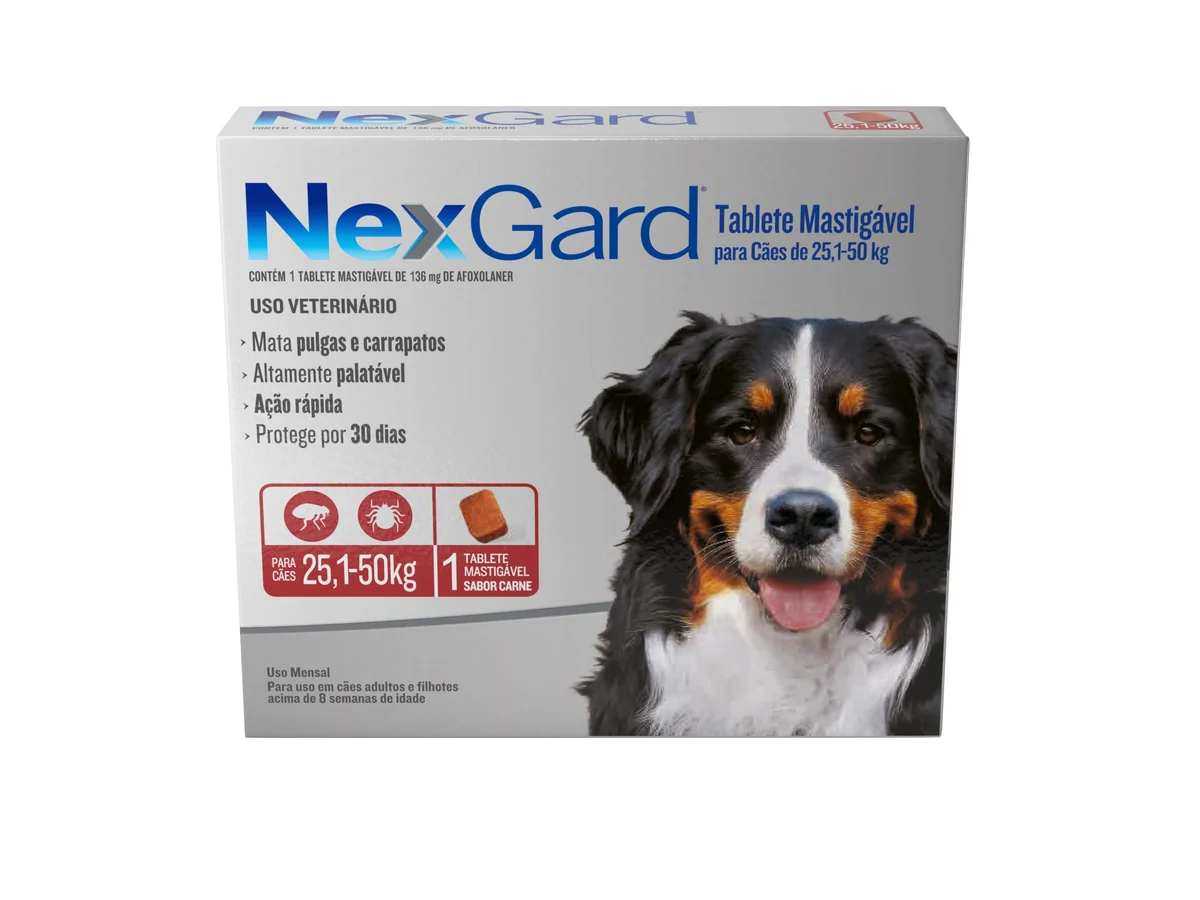 NexGard Antipulgas e Carrapatos para Cães de - 1 tablete