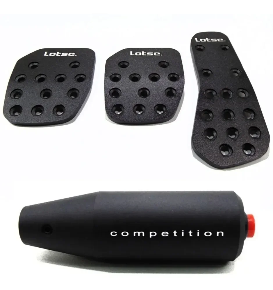 Jogo Pedaleira Esportiva Lotse Hard Preta + Manopla Comp-bt
