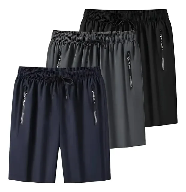 Kit 3 Bermuda Masculina Esportiva Secagem Rápida Ziper Bolso