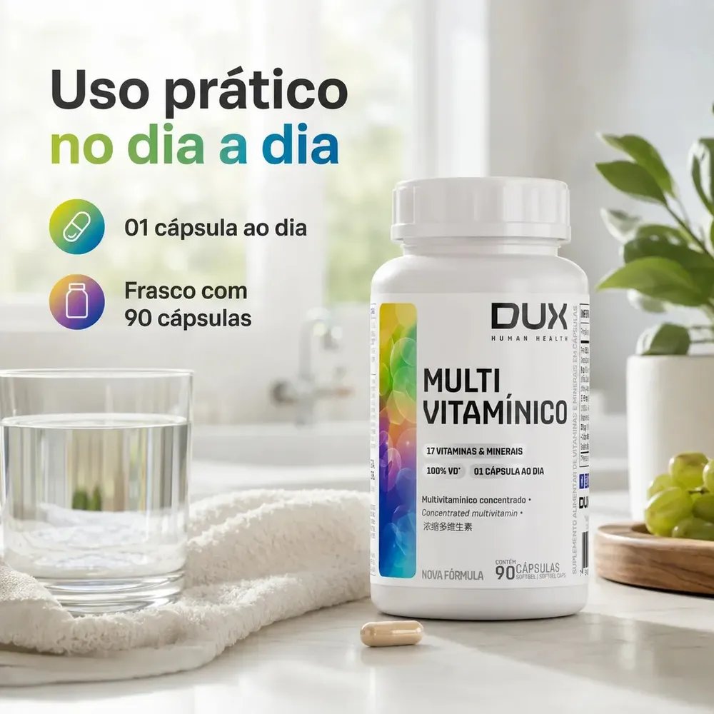 Vitamina Dux Nutrition Polivitaminico Dux Multivitamínico em cápsula Sem sabor x 100mL de 90 un