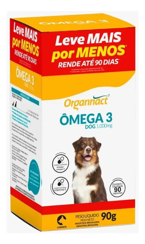 Suplemento Omega 3 Dog 1000mg Organnact 90 Comprimidos