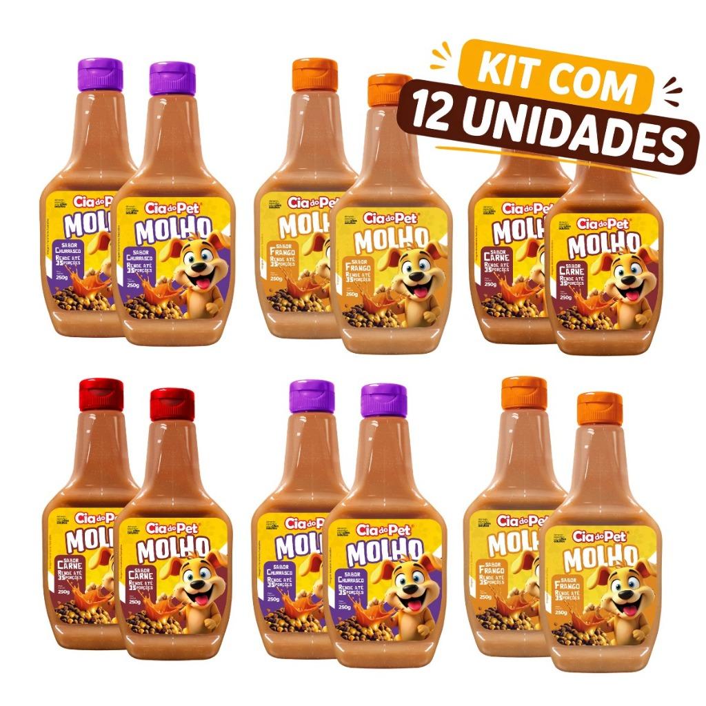 Kit 6 ou 12 Unidades de Molho 250g Cia do Pet para Ração de Cachorro Especial Cremoso Saboroso
