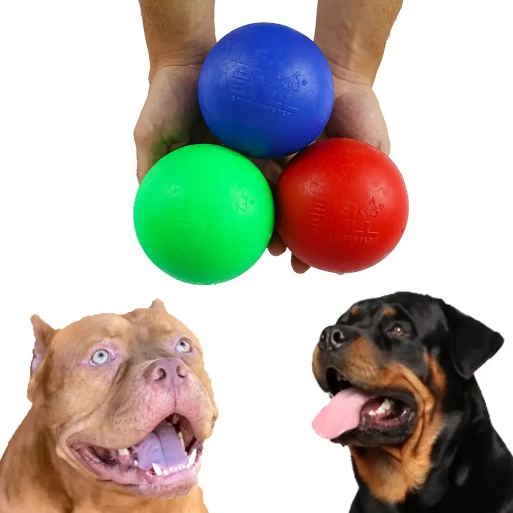 Bola Resistente Big Bull Pet Borracha Sólida Grande Pitbull Labrador 3 Unidades