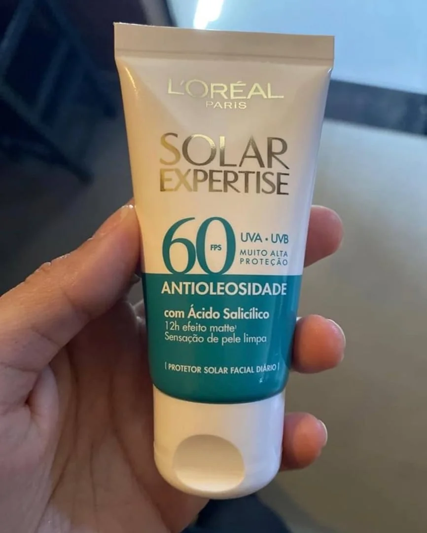 Protetor Solar Facial Antioleosidade FPS60, Controle de Oleosidade por 12h, Efeito Matte Sem Cor, Solar Expertise L'Oreal Paris, 40g