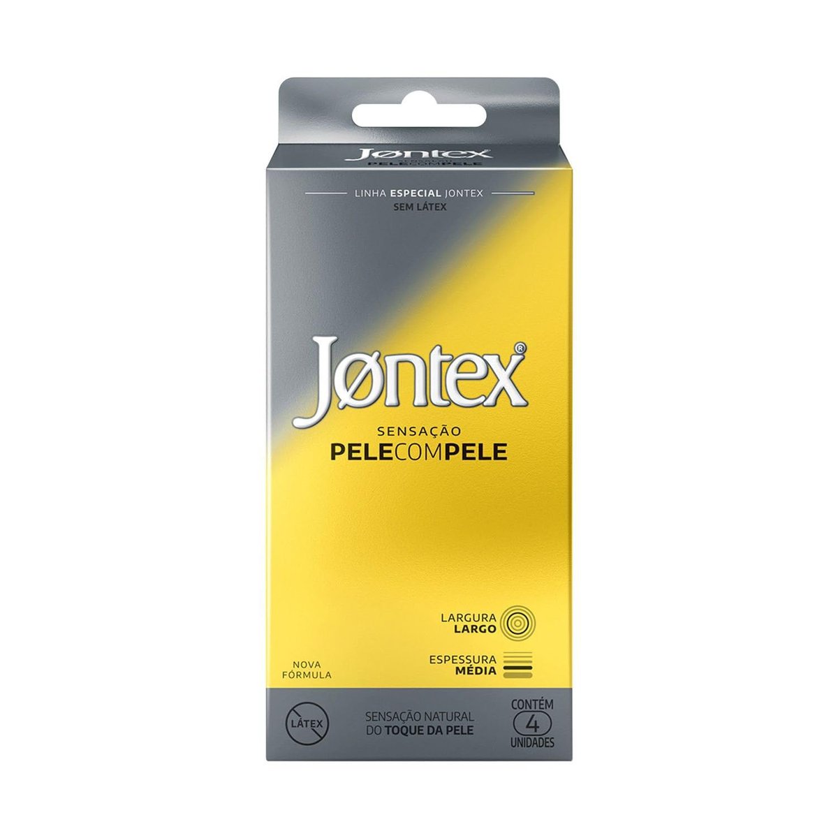 Jontex Sensação Pele com Pele Camisinha Preservativo sem Látex - 4 unidades