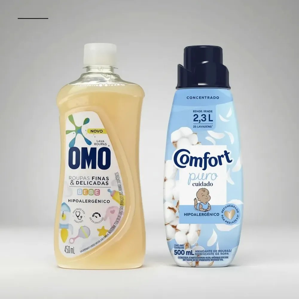 Kit Roupas Delicadas Amaciante Comfort Lava Roupas Omo 500ml