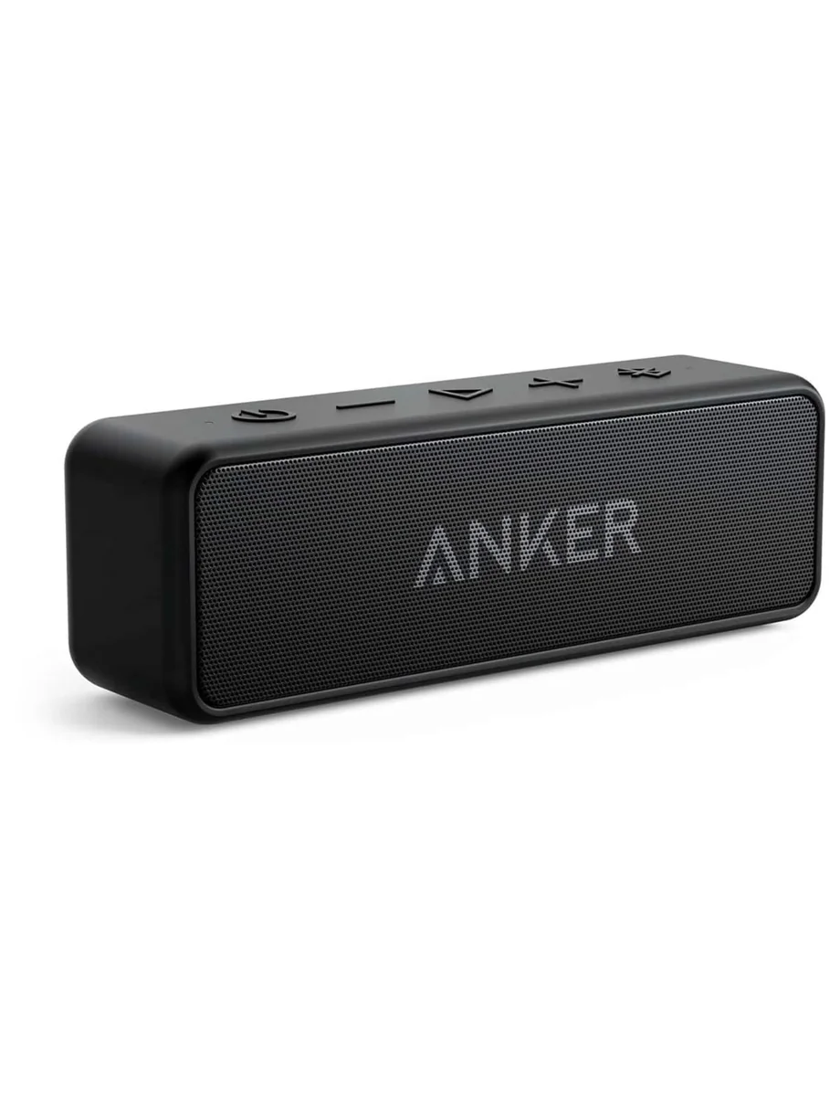 Anker soundcore 2 Caixa de Som Bluetooth Portátil com 12W de Som Estéreo, Bluetooth 5, BassUp, à Prova d'Água IPX7, 24 Horas de Reprodução, Emparelhamento Estéreo Sem Fio, Ideal para Casa e Viagens