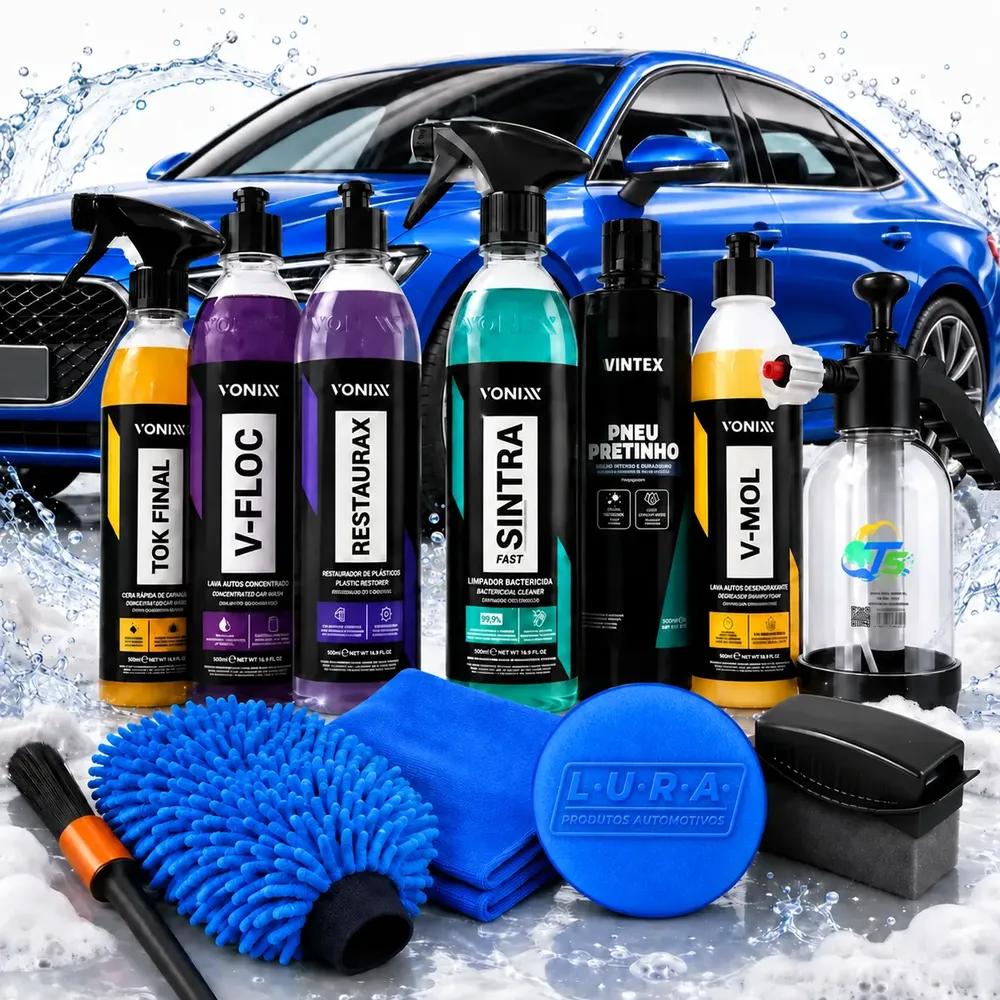 Kit Completo Lavar Carro Rapido Cera Pulverizador 2l Brilho