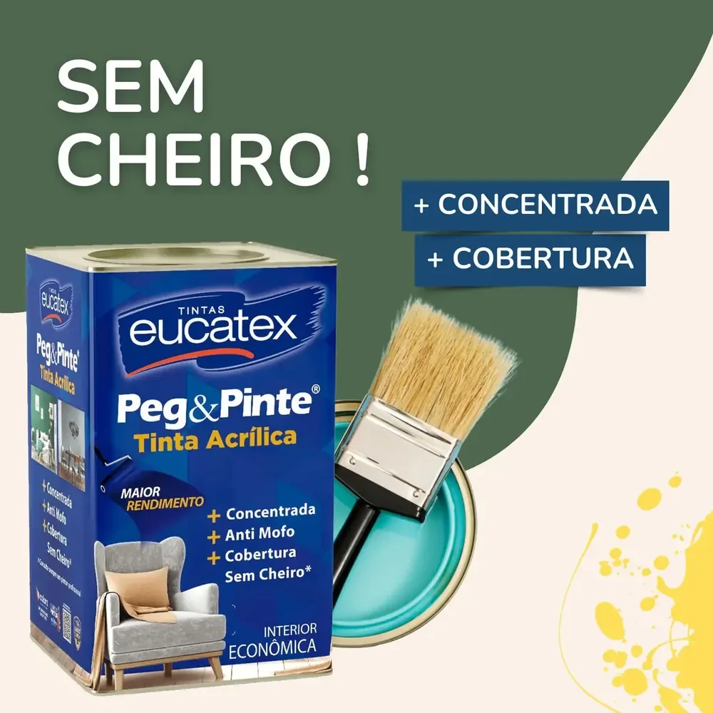 Tinta Eucatex Acrílica Peg Pinte Anti-mofo 18l - Cores Acabamento Fosco Cor Verde Recife