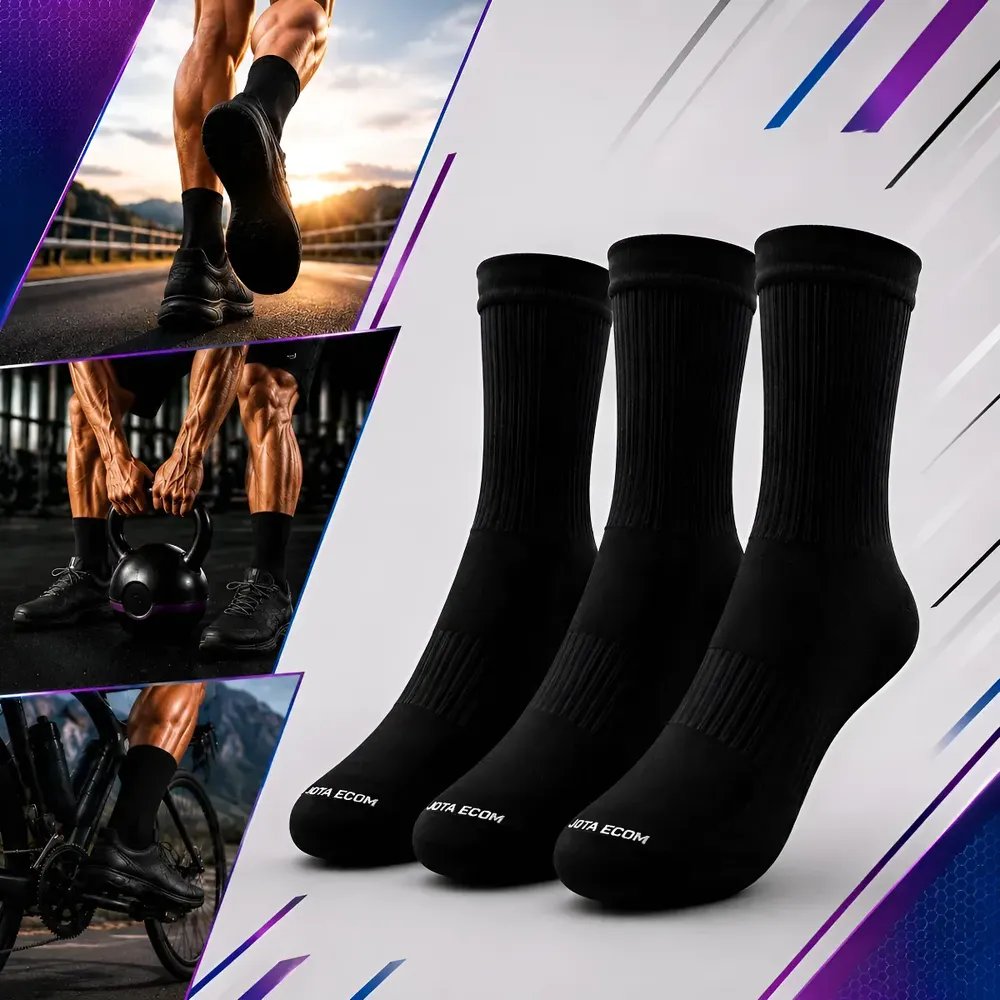 Kit 3 Meias Poliamida Corrida Esportiva Bike Runing Academia Preto Lisa 39 Ao 43
