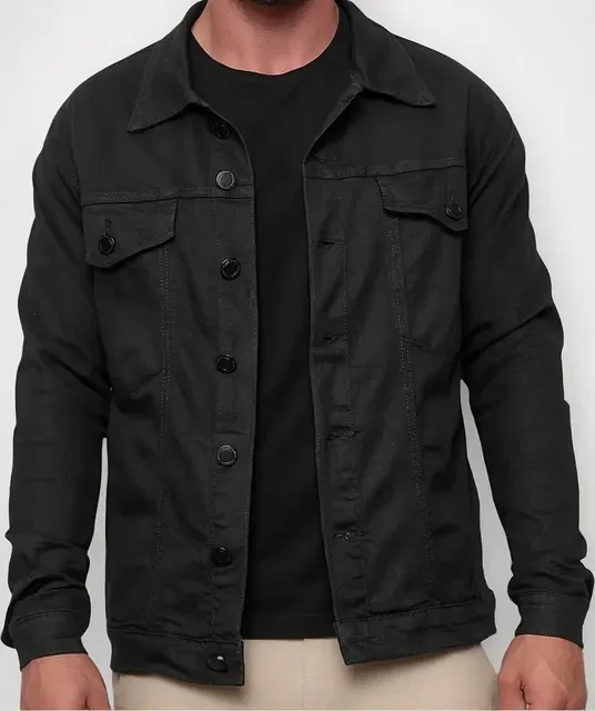 Jaqueta Masculina Sarja Jeans Slim Cores Clássicas Premium