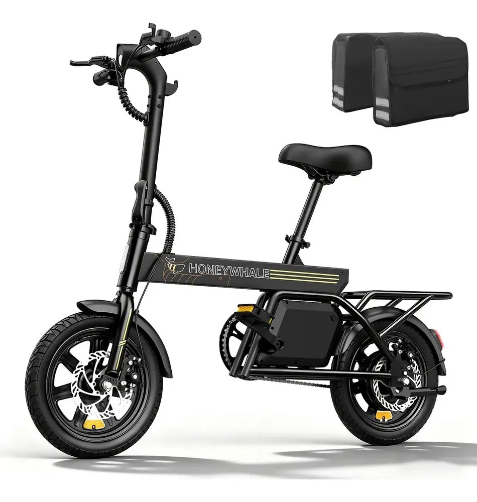Honeywhale B20 Bicicleta Elétrica, 440w-35km-25km/h-120kg, Scooter Motor-ebike-adulto-bike-autonomia-velocidade Máxima-carga-honey Whale-fat-dobravel, 14 Aro, Freios A Disco Dianteiros E Traseiros