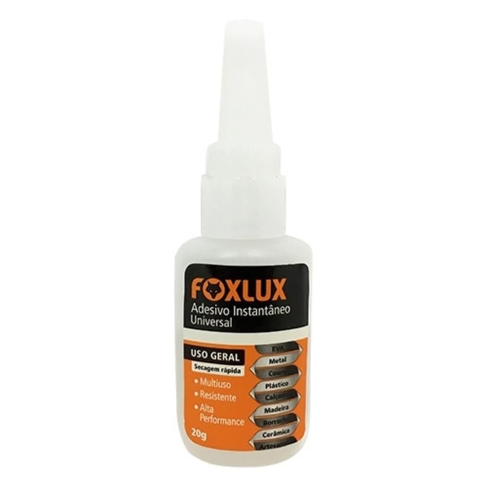 Adesivo Instantâneo Universal Foxlux 20g Cola Rápida Multiuso