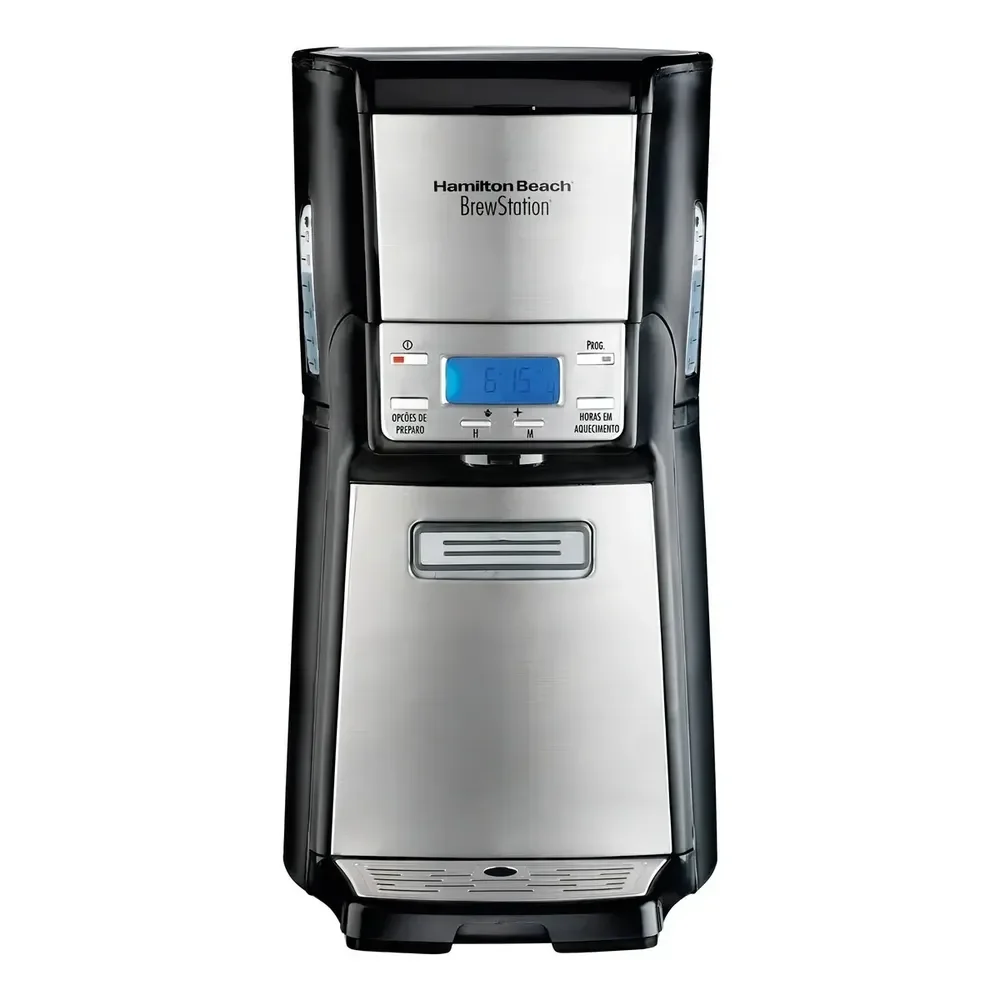 Cafeteira Electrica Brewstation Elite Hamilton Beach 35 Xícaras Programável Automático Com Relógio Digital Preto/prateado 127v