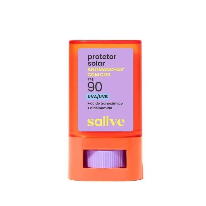 Sallve Protetor Solar Bastão Antimachas FPS 90 com Cor 3-15g
