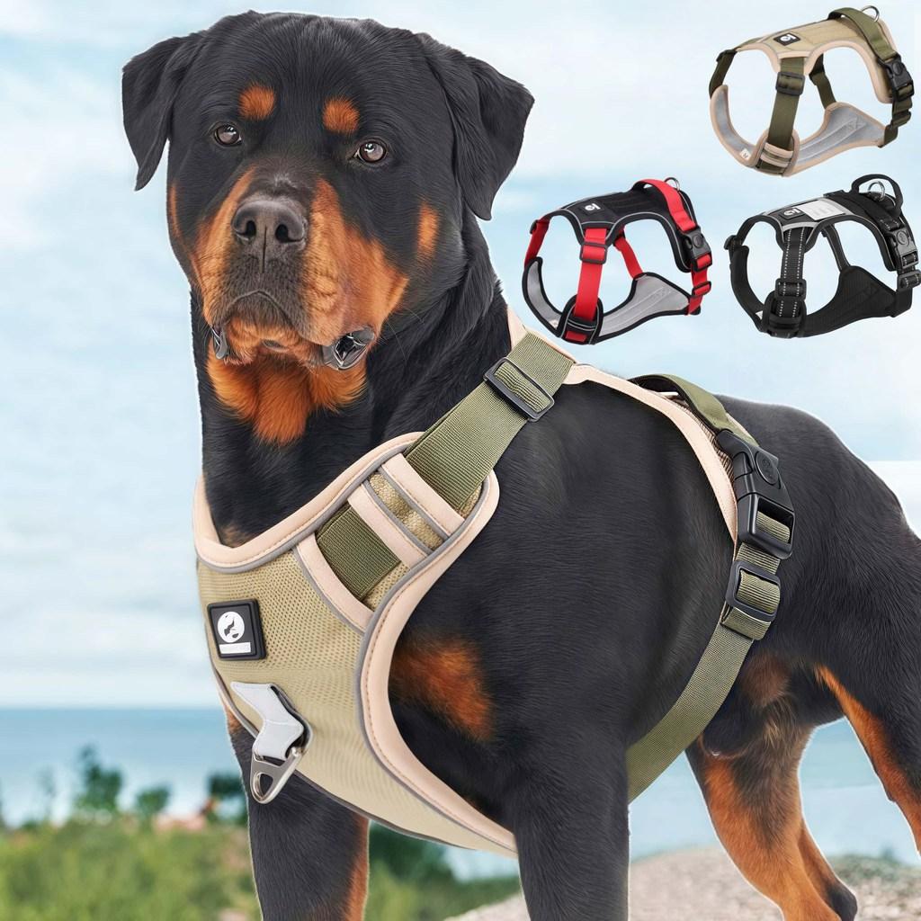 Peitoral Coleira Super Reforçada Refletiva C/ Regulagem Cachorro Grande e Médio Porte Passeio Pet