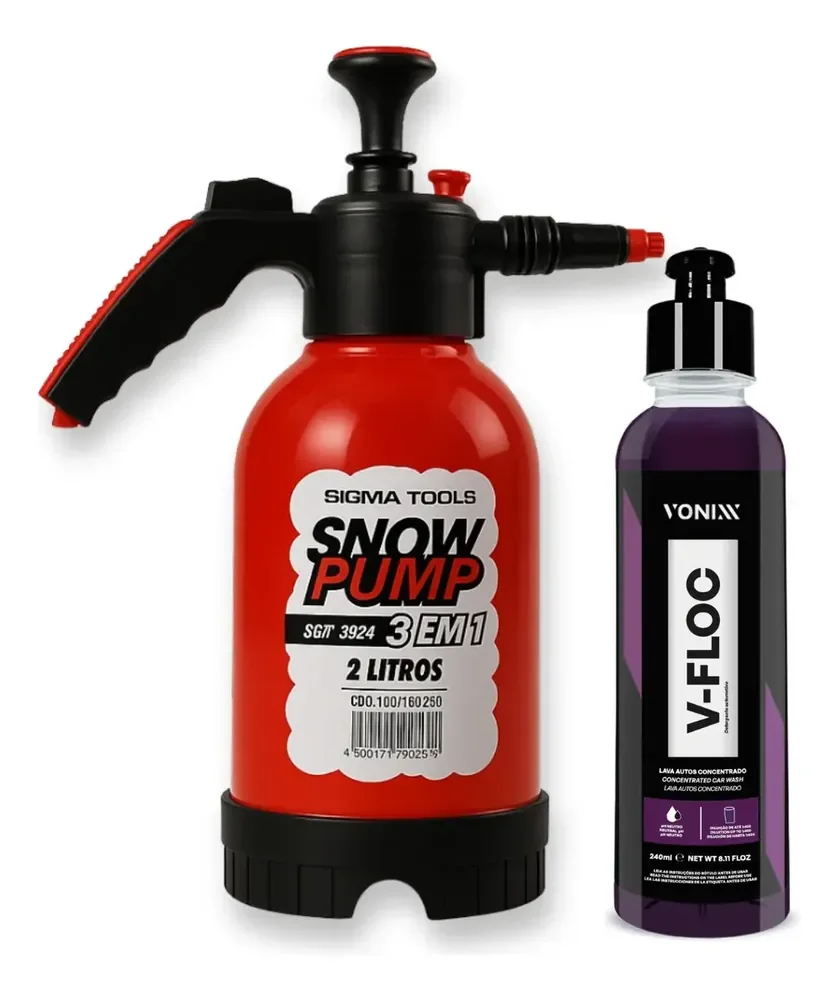 Snow Foam 2 Litros Shampoo Vonixx Kit Limpeza Automotica Profissional V-floc 500 Ml