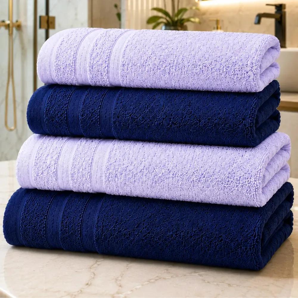 Jogo De Toalhas De Banho Brasilchic Extra Soft Premium 100% Algodão Grossa Macia Kit 4 Peças Rosto Banhão Grande