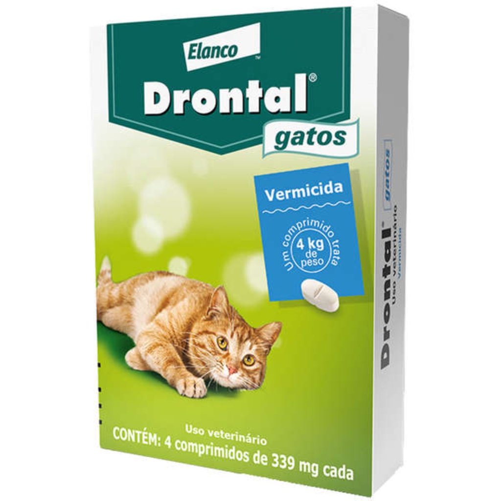 Vermífugo Drontal Gatos Até 4 Kg Com 4 Comprimidos - Elanco