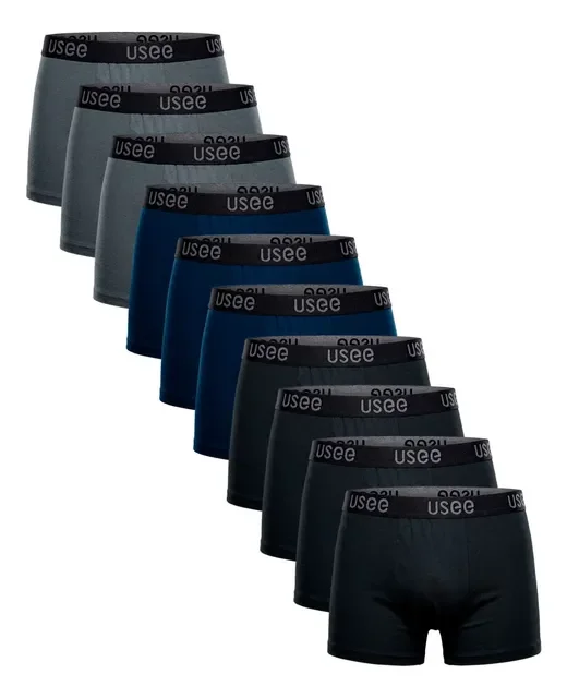 Kit Com 10 Cuecas Boxer Algodão Adulto Usee Brasil