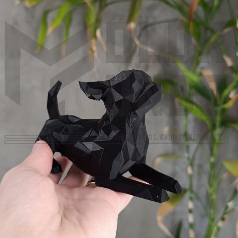 Cachorro Decorativo Facetado - impressão 3D