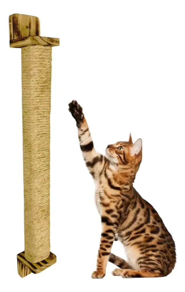 Arranhador Vertical De Sisal P/ Gatos Rústico 70cm Parede Rústico