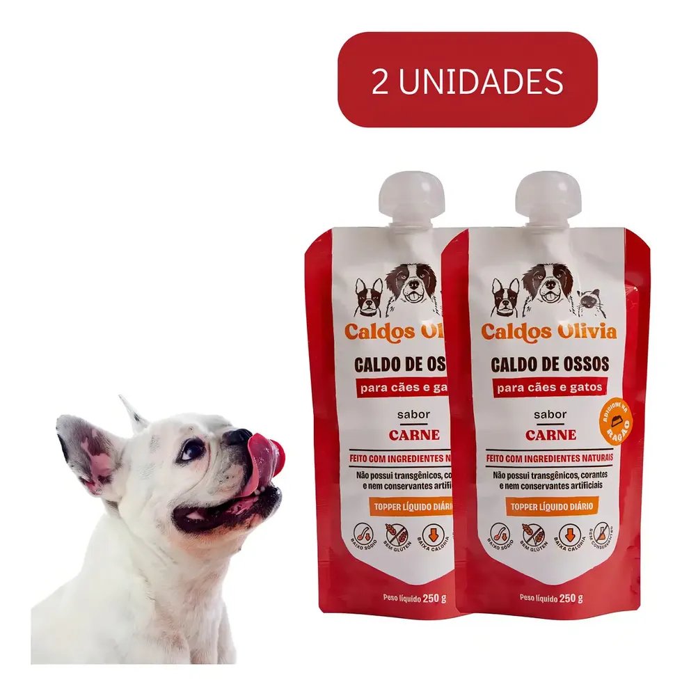 Kit 4un Caldo De Ossos P/ Cachorro Gatos Suplemento Pet