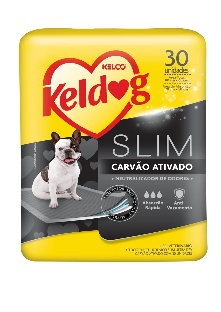 Keldog Tapete Higiênico Slim Ultra Dry Carvão Ativado c/ 30 UN